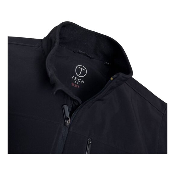 TUMI TECH Designer Shell Waterproof Black Casual Light Windbreaker Jacket Mens M - Picture 3 of 5